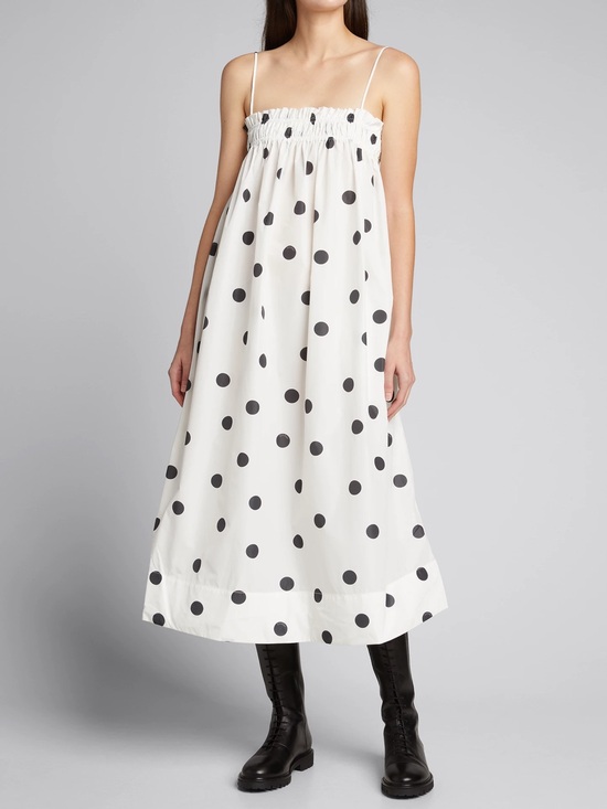 Ganni Dresses & Skirts - NWOT Ganni Polka Dots White Dress Size 6 (EU38)